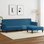 vidaXL Ensemble de canapés 2 Pièces bleu velours