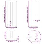 vidaXL Pieds de table de bar en T  2 pièces  blanc  40 x 35 x (100-101) cm  acier