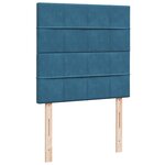 vidaXL Sommier à lattes de lit avec matelas bleu 90x190 cm velours
