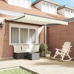 vidaXL Cadre d'auvent Crème 350 x 250 cm Polyester avec revêtement PU