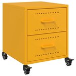 vidaXL Tables de chevet 2 Pièces jaune moutarde 36x39x43 5 cm acier