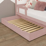 Tiroir de lit 120 x 160 avec sommier BUDDY - rose pastel