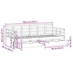 vidaXL Lit de jour avec tiroirs sans matelas 90x190 cm bois massif