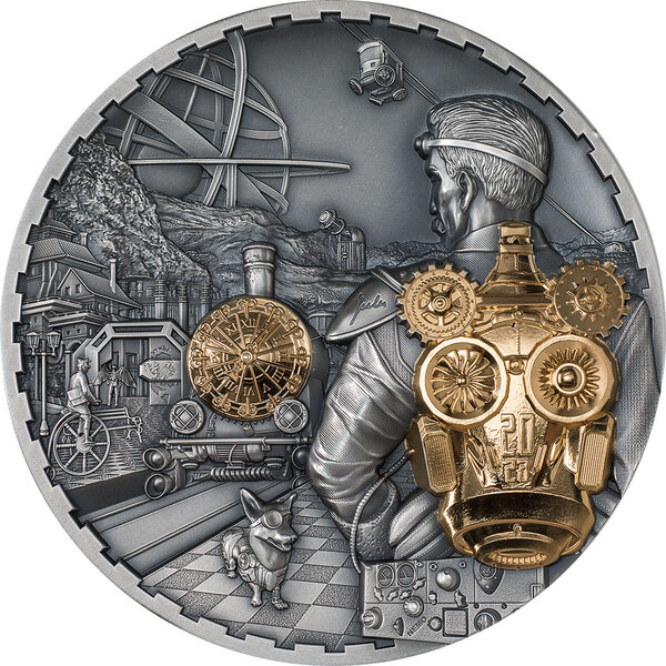 Monnaie JET PACK Steampunk 1 Kg Kilo Edition Argent 100$ Cook Islands 2023 (PRÉCOMMANDE)