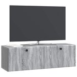 vidaXL Meuble TV mural 98 x 31 x 30 cm Sonoma gris Bois d'ingénierie