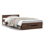 vidaXL Cadre de lit avec tiroir sans matelas chêne marron 90x200 cm
