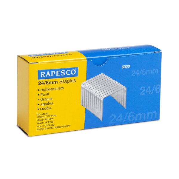 Boite de 5000 Agrafes Galvanisées 24/6mm RAPESCO