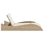 vidaXL Chaise longue avec coussins beige 114x205x73 cm résine tressée