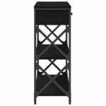 Table Console vidaXL Noir Chêne 75x28x75 cm Bois d'ingénierie et Acier