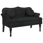 vidaXL Banc avec coussins Noir 120 5x65x75 cm Velours