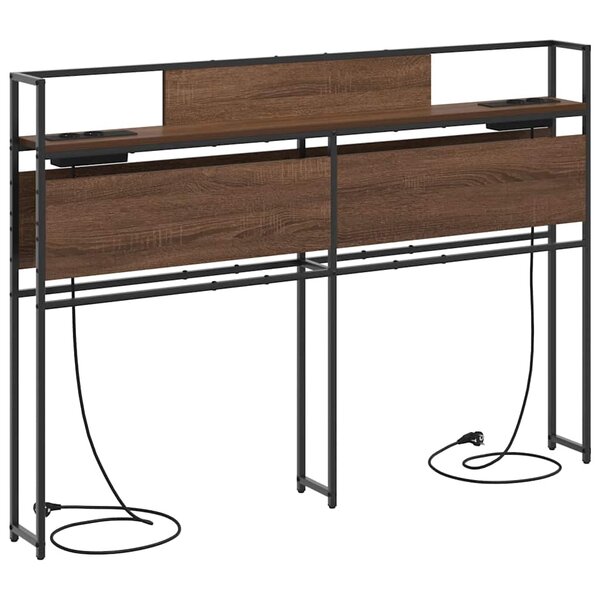 vidaXL Tête de lit de rangement Chêne marron 135 cm Bois d'ingénierie