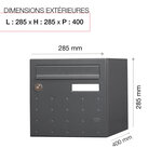 Boîte aux lettres 2 portes cubysm gris anthracite ral 7016m