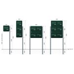 Bloc de 3 Boîtes aux lettres Corail · B3  Vert mousse