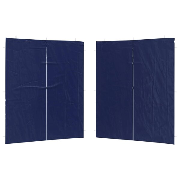 vidaXL Mur de tente de fête 2 Pièces Bleu 200 x 195 cm PE et acier