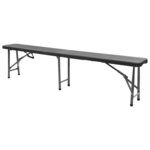 vidaXL Bancs de jardin pliables lot de 2 180 cm PEHD Noir