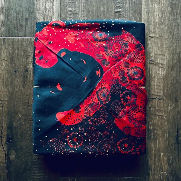 Emballage Réutilisable Furoshiki Satin Luxe Coton M : Étoile de la Paix