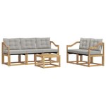 vidaXL Ensemble de canapés d'extérieur 6 Pièces Blanc et gris clair