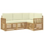 vidaXL Ensemble de canapés d'extérieur 4 pc Blanc et crème Polyester
