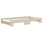 vidaXL Lit de jour avec gigogne et matelas crème 100x200 cm tissu