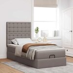 vidaXL Cadre de lit ottoman avec matelas taupe 90x190 cm tissu
