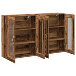 vidaXL Cabinets muraux 2 Pièces Bois Ancien 69 5 x 34 x 90 cm