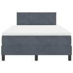 Lit à ressort vidaXL avec matelas et LED Gris foncé 120x190 cm en velours