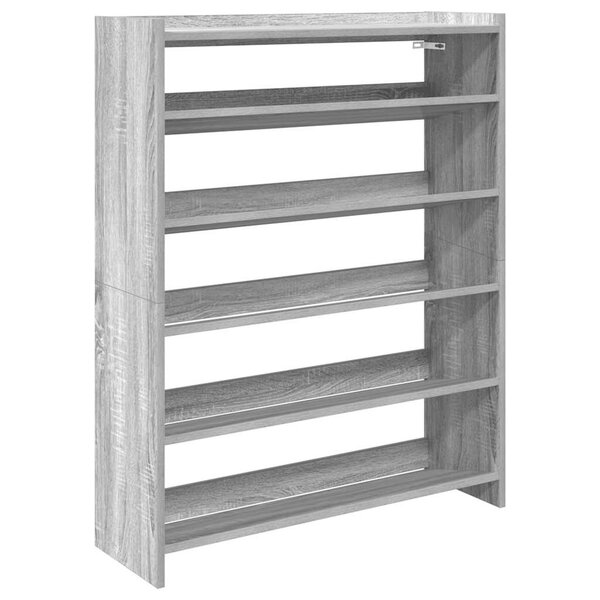 vidaXL Étagère à chaussures sonoma gris 80x25x100 cm bois d'ingénierie