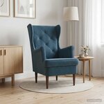 vidaXL Fauteuil Bleu Velours