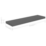 vidaXL Étagère murale flottante 2 Pièces Gris brillant 90x23 5x3 8 cm MDF