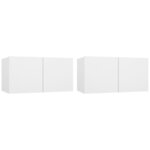 vidaXL Ensemble de meubles TV 4 Pièces Blanc Bois d'ingénierie
