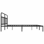 vidaXL Cadre de lit métal sans matelas avec tête de lit noir 200x200cm