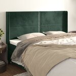 vidaXL Tête de lit avec oreilles Vert foncé 183x16x118/128 cm Velours