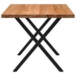vidaXL Table à manger marron clair bois de chêne massif rectangulaire