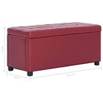 Banquette pouf tabouret meuble pouf de rangement 87 cm rouge bordeaux synthétique 3002087