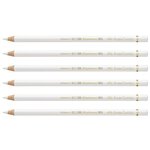 Crayon de couleur polychromos mine 3 8mm à l'huile blanc x 6 faber-castell