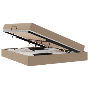 vidaXL Lit avec rangement et matelas 2 Pièces Cappuccino Cuir