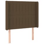 vidaXL Tête de lit à LED Marron foncé 83x16x118/128 cm Tissu