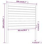 vidaXL Tête de lit 106x4x100 cm Bois massif de pin