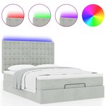 vidaXL Cadre de lit ottoman et matelas gris clair 140x190 velours