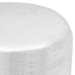 vidaXL Table basse/tabouret martelé en aluminium Argenté