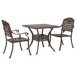 vidaXL Ensemble de tables de jardin 3 Pièces Bronze Aluminium coulé