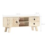 vidaXL Meuble TV 110x30x44 cm Bois massif de manguier