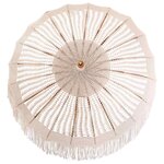 vidaXL Parasol Crème (185-195) x 250 cm Coton et bois massif