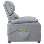 vidaXL Fauteuil de massage Gris clair Tissu