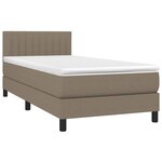 vidaXL Sommier à lattes de lit avec matelas LED Taupe 90x190 cm Tissu