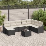 vidaXL Ensemble de canapés de jardin 8 pièces avec coussins en poly rattan marron