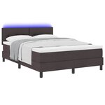 vidaXL Lit à ressorts avec matelas Marron foncé 140 x 190 cm tissu