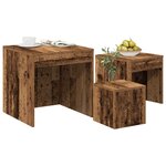 vidaXL Tables gigognes 3 Pièces vieux bois bois d'ingénierie