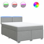 vidaXL Sommier à lattes de lit avec matelas Gris clair 140x190cm Tissu