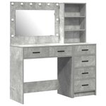 vidaXL Table de Toilette Gris 78.5 x 41 x 135 cm Bois d'ingénierie